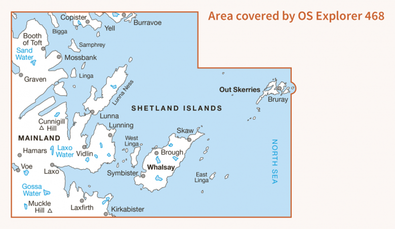 OS Explorer Map 468 - Shetland - Mainland North East-1
